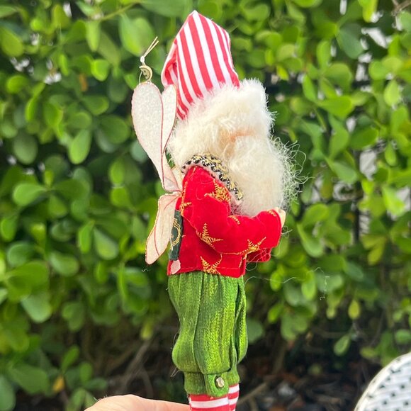 Mark Roberts Vintage Santa Claus ELF Enchanted Forest Fairy Doll Ornament Stripe - Picture 5 of 8